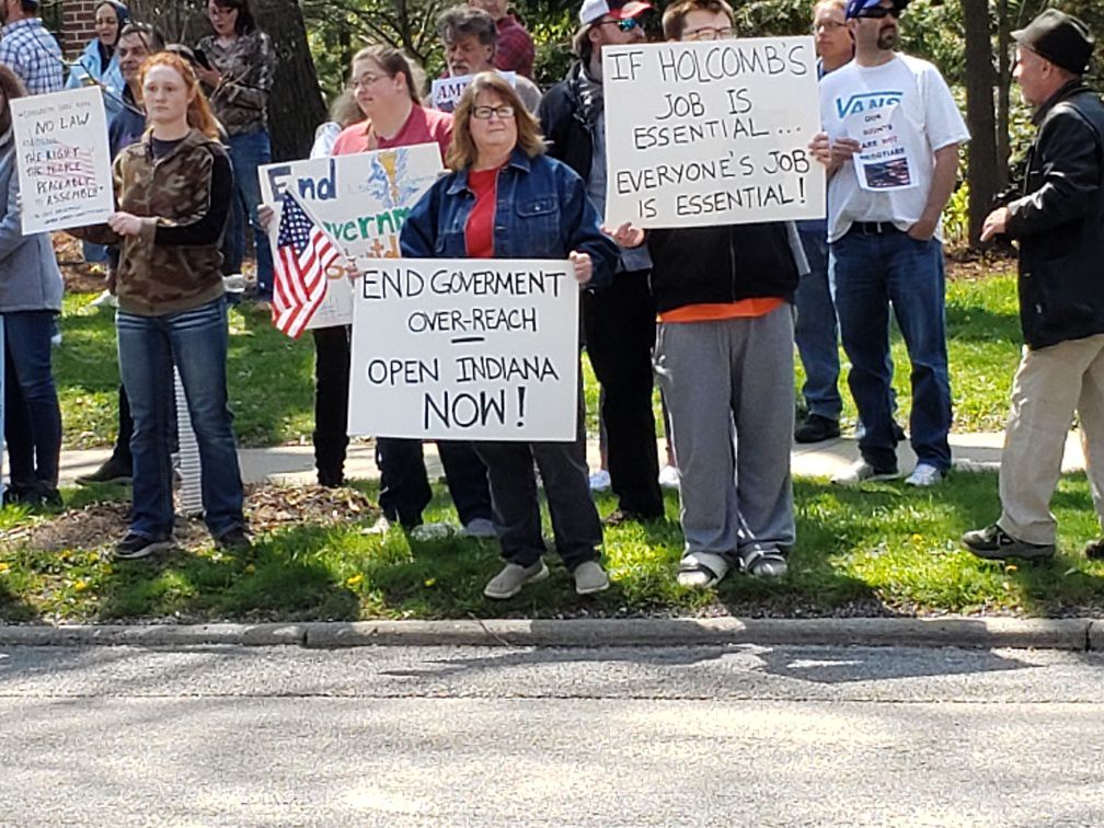 Protesters on Meridian St.